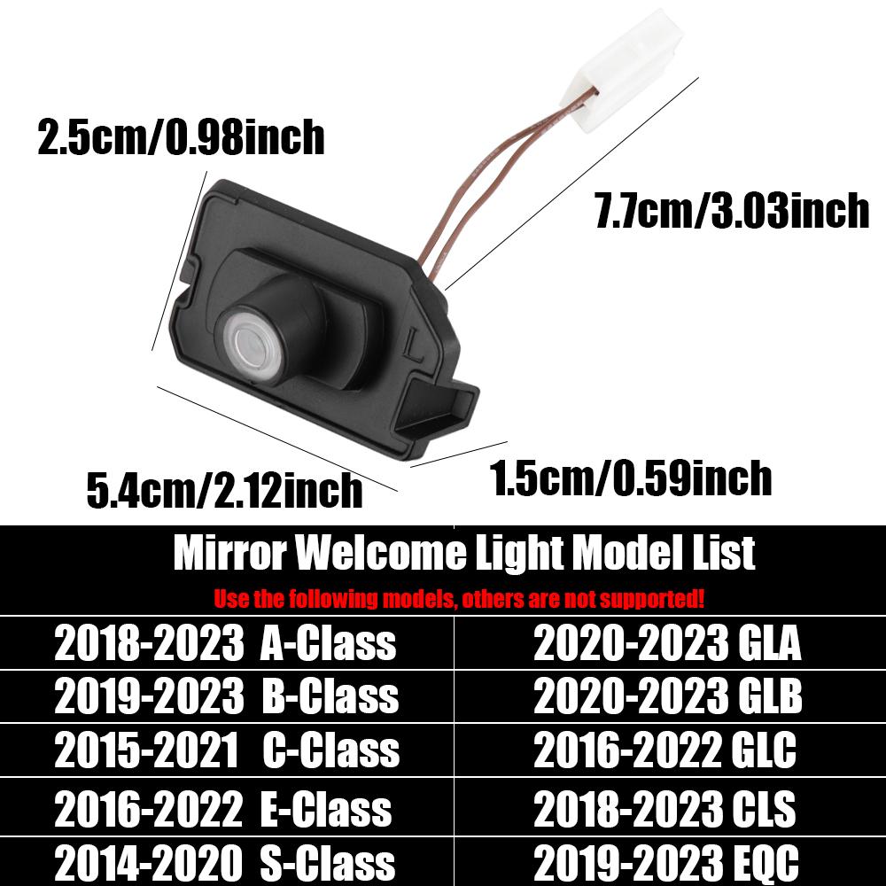 2PCS LED HD Car Angel Wings Welcome Lamps Rearview Mirror Carpet Light for Mercedes Benz AMG Auto Atmosphere Light Accessorie