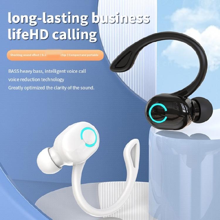 Wireless Earbuds Noise Reduction Single Over Ear Buds Wrap Around Earbuds with Earhooks Bluetooth-compatible Earpiece