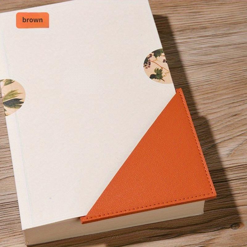 

Большая квадратная кожаная закладка, мини-портативный подарок, треугольная закладка, зажим для страницы книги, защитный чехол для уголка книги оранжевый