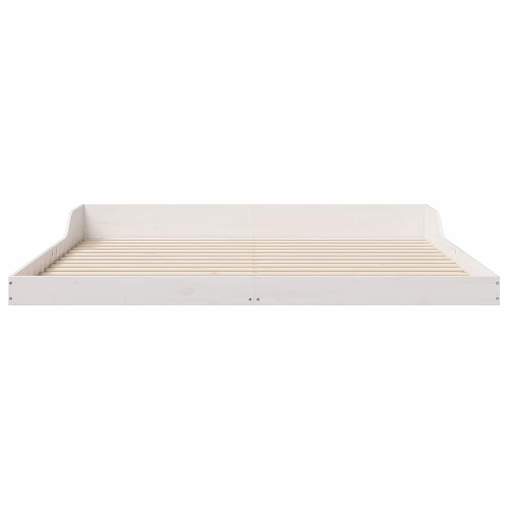 White Bed Frame 180 x 220 cm Solid Pine Wood