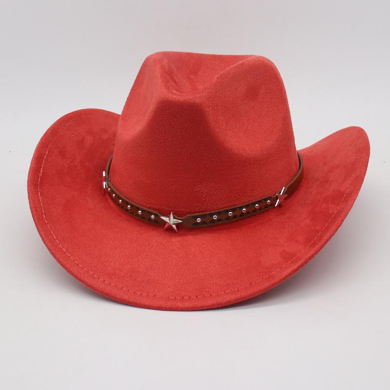 Jazz Hat Woolen Top Hat Fried Street British Style Cowboy Hat Internet Celebrity Wide Brim Concave Simple Styling Lady