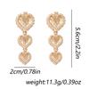 European and American Retro, Simple and Cold Style Alloy Concave-convex Hammer Texture Texture Heart-shaped Splicing Earrings for Women