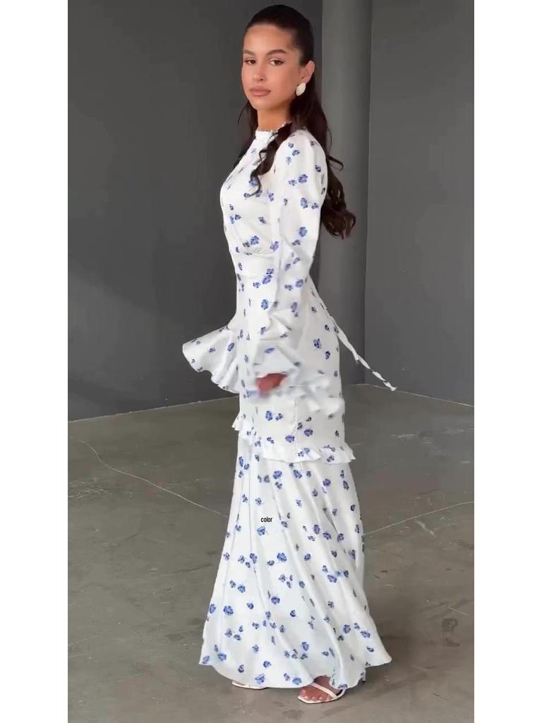Slim Fit Floral Ruffle Dress - Gentle Spring 2025 Collection