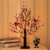 Little Red Bird Tree Light, Christmas Spring Festival Red Fruit Decoration Light, 55 cm LED String Light, Plastic Material, 3
