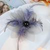 Forest Style Organza Feather Flower Embellishments for DIY Hair Clips & Brooches