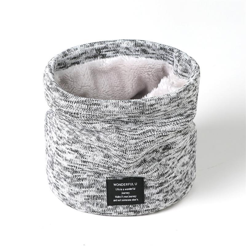 Men's Knitted Velvet Neck Cover Winter Warmth Protection Scarf Women's High Yarn New Versatile Korean Edition