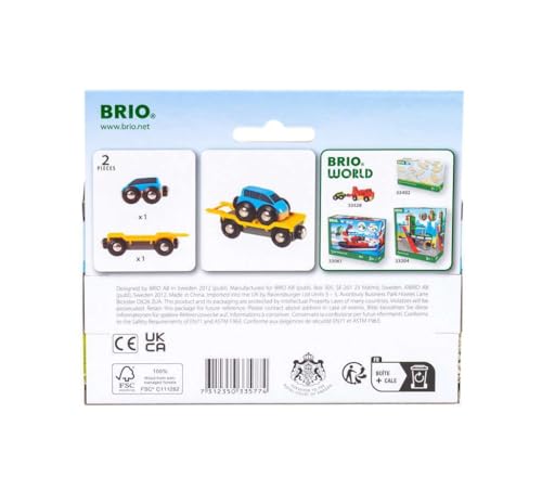 BRIO Wooden Rail Educational Toy Car Transporter Ages 3 to 33577 Birthday Christmas Present Indoor Play Boys Girls Brain Training