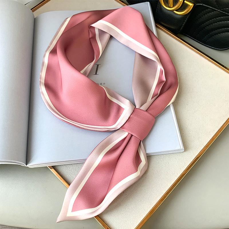 Women Skinny Neck Scarf Shawls Wraps Black Pink Small Office Hairband Neckerchief Foulard Scarves Ladies