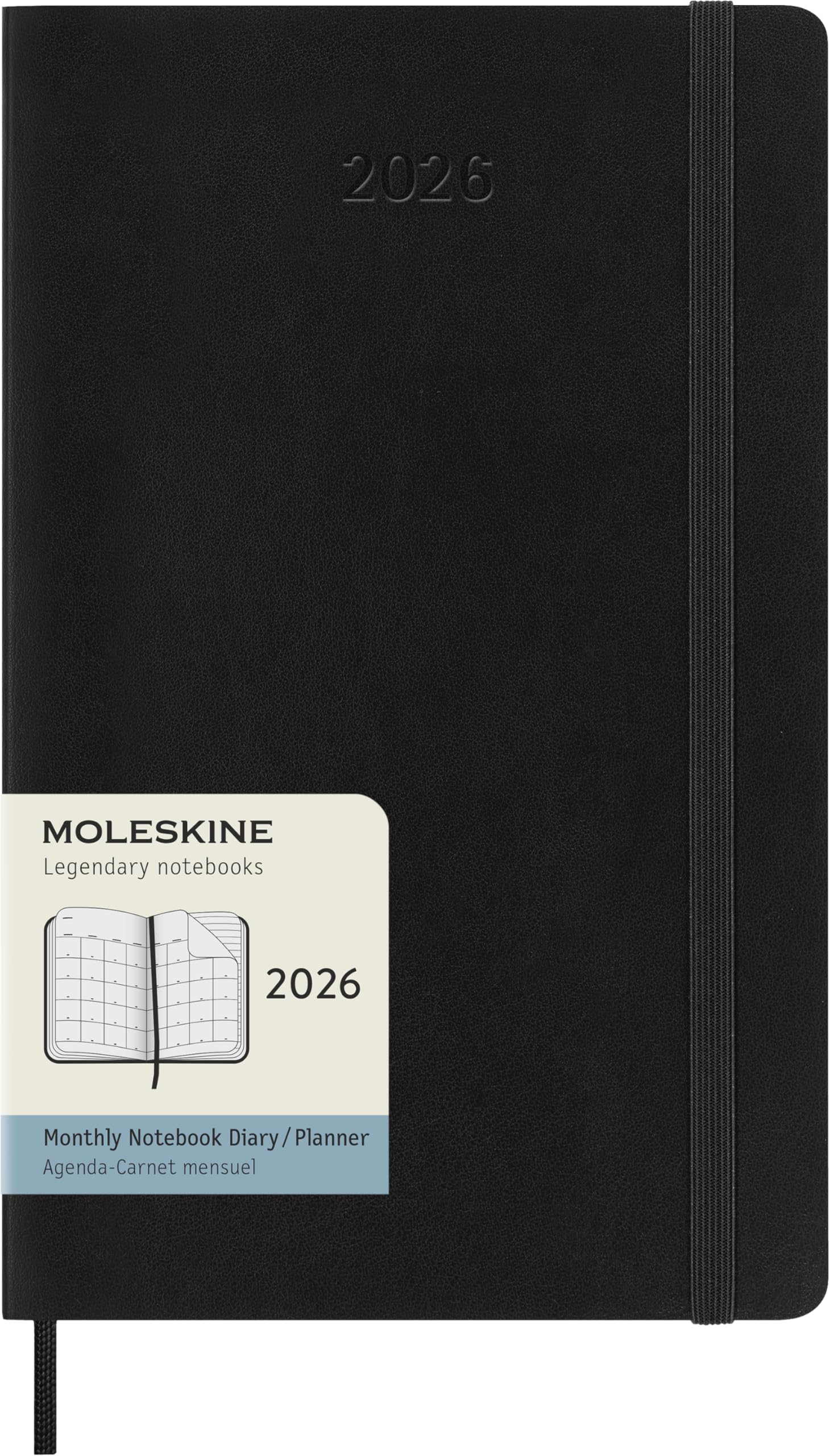 

Moleskine 2026 January Monthly Large Size x Soft DSB12MN3Y26 Planner, Start, 12-Month Diary, (13cm 21cm), Cover, Black, чёрный