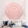 VIKAMA Pink Mandala Tapestry Large Bohemian Wall Hanging Psychedelic Style Living Room Meditation Space Wall Art