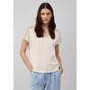 European and American Foreign Trade Original Order Tail Goods German So Cotton Crochet Hollow V-neck Summer Women's Short Sleeve T-shirt Solid Simple