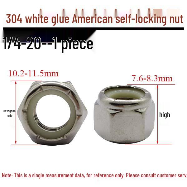 Imperial 304 Stainless Steel Nylon Lock Nut 1/4-20, 10#-24, 3/8-16