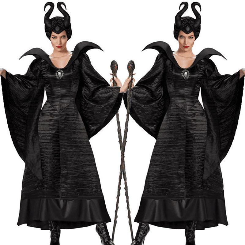 Halloween Costume Maleficent Black Witch Costume Adult Robe Demon Costume Cosplay Costume