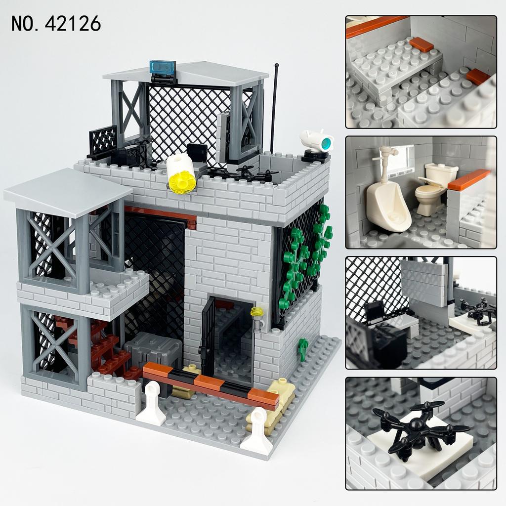 Military Series Inspection Level Bunker Scene Building Block Toys