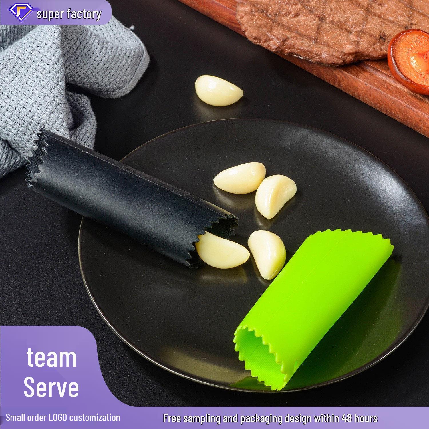 Striped Silicone Garlic Peeler - Creative Kitchen Gadget Green Garlic Peeler