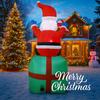 5.91FT Inflatable Toy Santa Claus Gift Box Xmas Decorations for Yard LED Lights Christmas Supplies Home Ornaments Holiday Gift