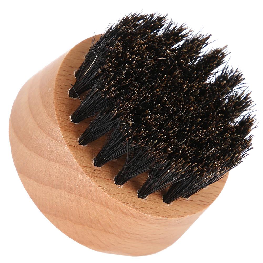 Men Natural Faux Boar Hair Wood Handle Beard Cleaning Shaving Shaping Brush (Beech)