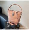 Small bag 2025 new messenger bag simple trend shoulder bag fashionable texture portable bucket bag women's bag