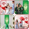 TaoBary 2 Pcs Valentine's Day and St. Patricks Day Door Covers Polyester Red Heart Happy Valentines Door Banner Green Shamrock Front Porch Decor for