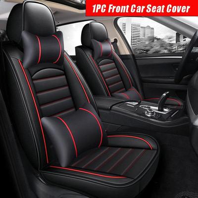New Upgrade Waterproof Durable Breathable Universal Protector Front Seat Cushion Pad Luxury PU Leather Full Front Seat Cover (Only OneSeat Cover)
