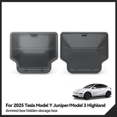 For Tesla Model Y Launch 2025 Juniper/Model 3 Highland Car Armrest Hidden Storage Box Organizer Accessories Tidying