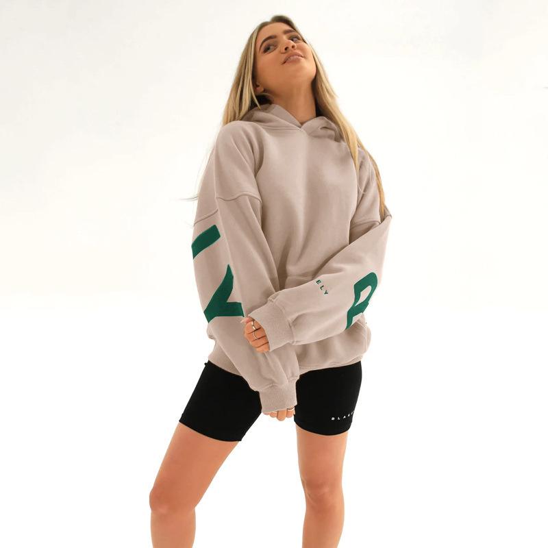 TK Women's and Men's Letter Print Hooded Sweatshirt Sports Pullover