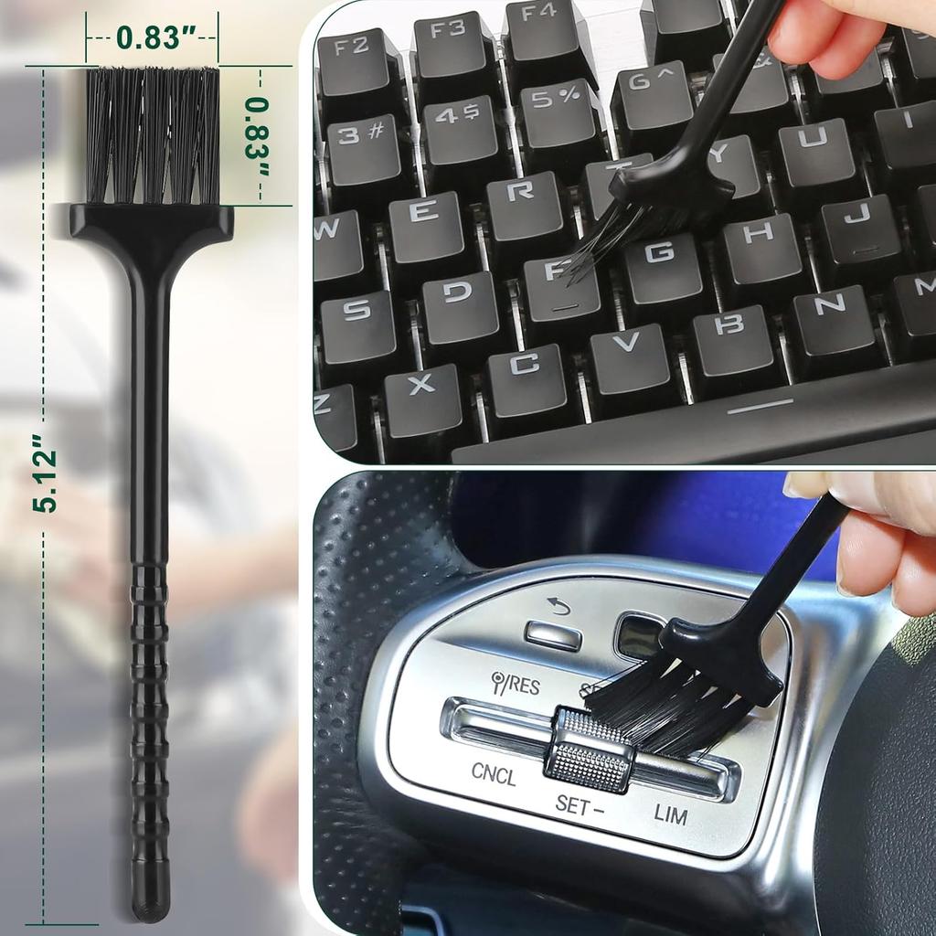Car Interior Duster Detail Brushes, Soft Bristles Brush Car Accessories For Cleaning Dashboard Air Vent Crevice, Detailing Dusting Tool Kit For Auto