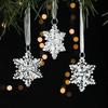 3 Stück 2025 Weihnachtsdekorationen Weihnachten Transparente Schneeflocken Anhänger Weihnachtsbaum Heimdekorationen