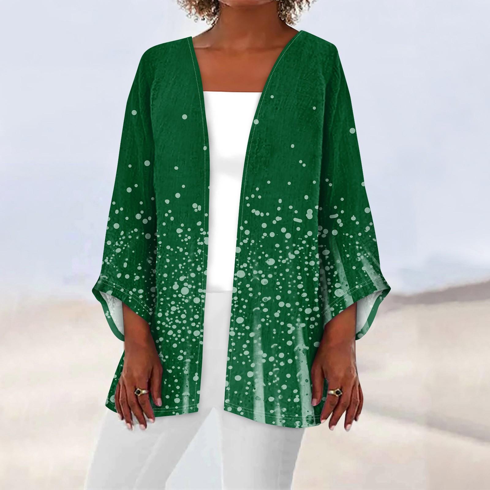 

Женская повседневная модная легкая куртка средней длины с принтом в стиле ретро, ​​кардиган S