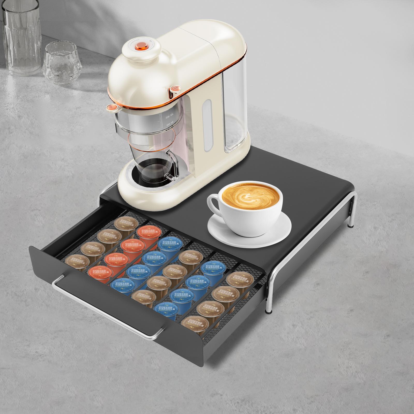 

Coffee Capsule Carbon Steel Organizer,White/Black Rectangular Coffee Capsule Storage Drawer Tabletop 41*31.5*11cm for Kitchen чорний
