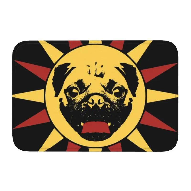 Pug Colorful Pugs Art Dog Pet Lover Floor Door Bathroom Kitchen Mat Anti-Slip Indoor Cute Pet Doormat Toilet Entrance Carpet Rug
