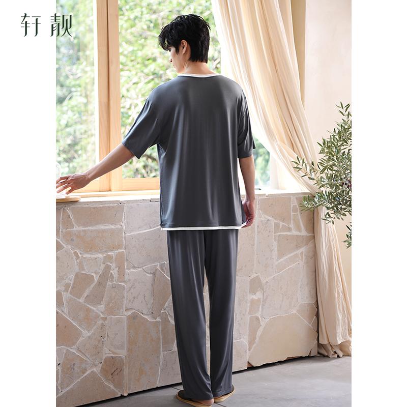 Xuan Liang Men's Modal Thin Short-Sleeved Pants Casual Home Furnishing Set
