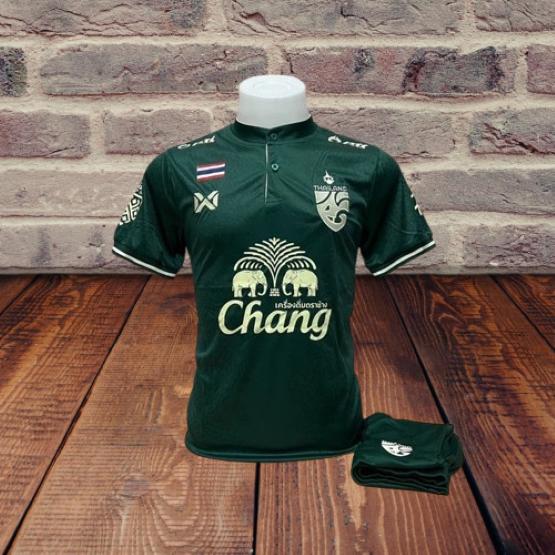 THAILAND National Football Soccer Training JERSEY CHEER Fan Version Quick Dry Shirt Mandarin Collar Short Sleeve Uniform Elephant Logo Sport Outdoor