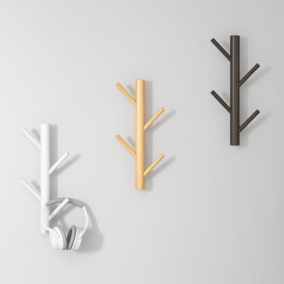 1 st Väggmonterad Klädhängare Kreativ Klädhängare Sovrum Träkrok Modern Massivt Trä Enkel 4 Krokar