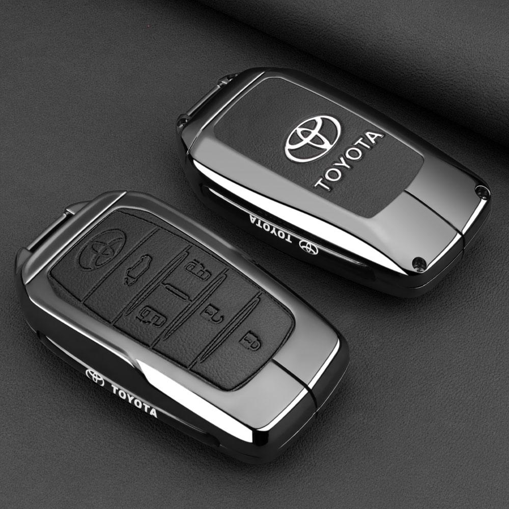 

Leather Car Key Fob Case Cover Shell for Toyota Tacoma Fortuner Corolla Venza Grand Highlander RAV4 XSE Prime Land Cruiser Hilux