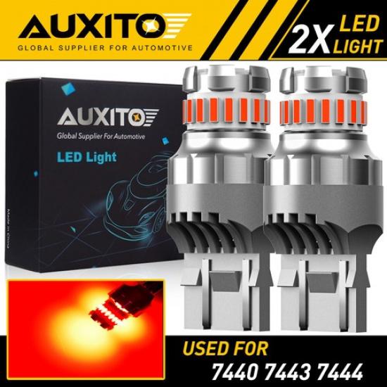 2X 7443 7440 Red LED Strobe Flashing Blinking Brake Light For Honda Accord Civic