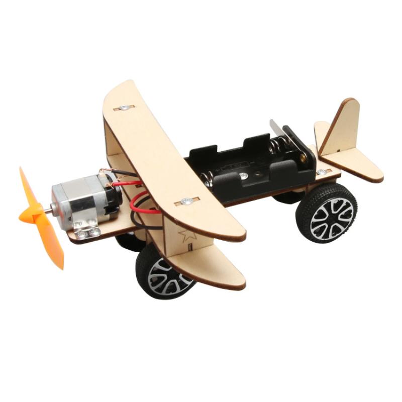 1 Set Wood Puzzle Games DIY Airplane Science Toys Children Educational STEM Kits Technologia Experimental Tool School Supply
