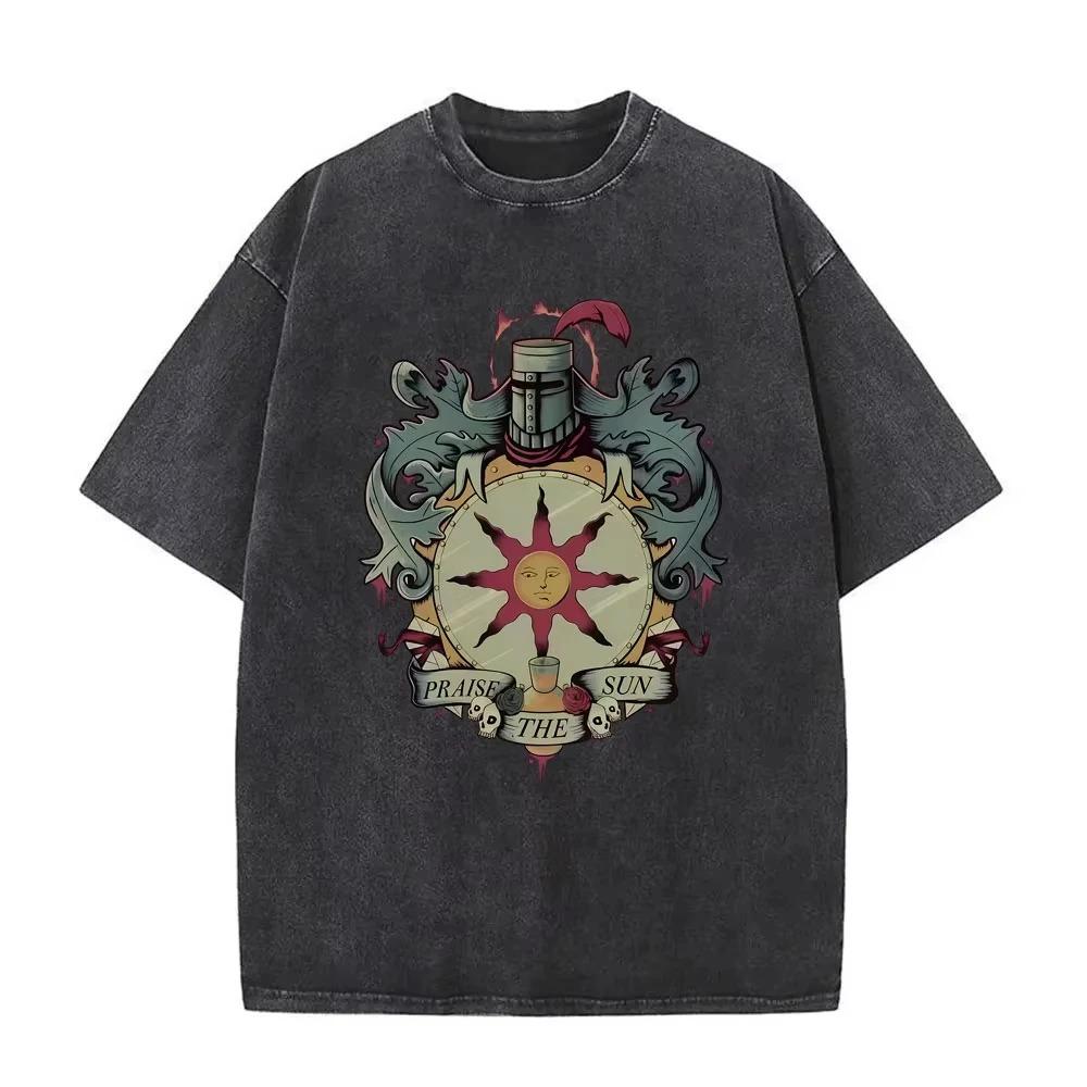 Dark Souls Solaire "Praise The Sun" Double Sided Vintage Game T-Shirt