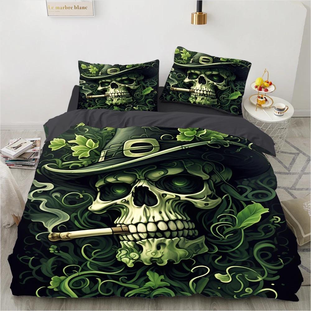 Rose Skull Duvet Cover Set Twin Single Size Halloween Bedding Set Teen Adult Kids Children Bed Linen Qulit Cover Pink Spider