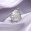 Vintage Filigree Flower Ring Women Open Adjustable Stainless Steel Aesthetic Rings Jewelry Wedding Engagement Gift