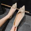 Fashion Woman Flats Pearl Buckle Low Heel Elegant Price 2025 Trend Genuine Mark Comfortable Slip On Wholesale Offer Shoe Shoes for Women