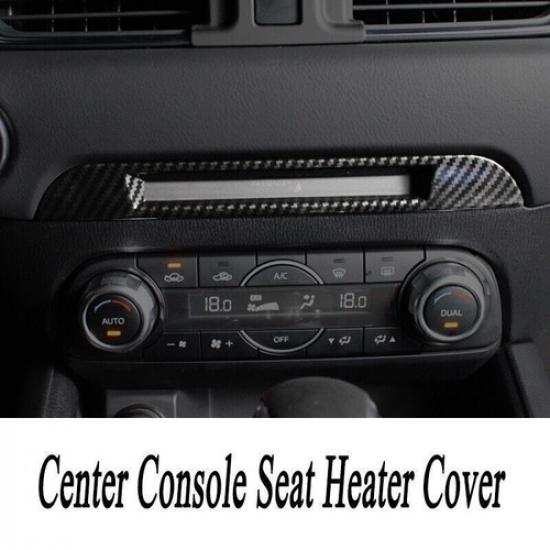1Pcs Carbon Fiber Center Console Seat Heater Cover Trim For Mazda CX-5 CX5 17-24