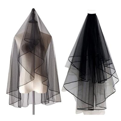 Voile en Maille Coiffe Voile en Tulle Noir Coiffe pour Fête d'Halloween Carnaval Cosplay Vintage Coiffe Fournitures de Fête