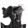 1 pièce de manchette d'oreille pour femme en forme de papillon, pompon à paillettes, fleur, lune, décoration d'oreille suspendue, style fée de la forêt, antidérapant, électroplaqué, pour cosplay, fête