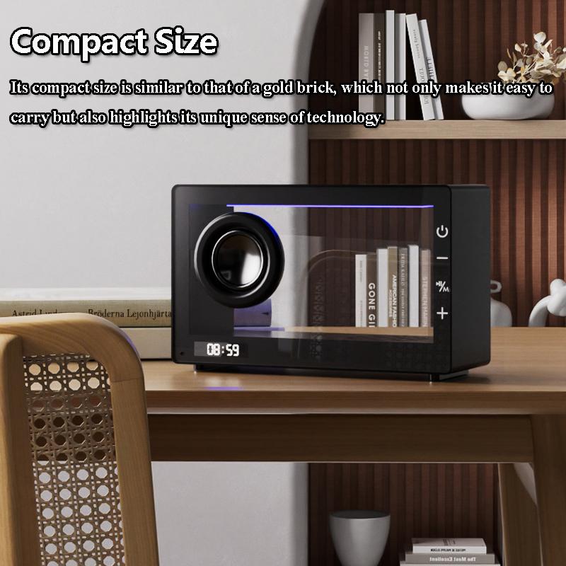Haut-parleur Bluetooth Transparent Vintage Lumière Colorée Bas Choc Barre de Son Bouton Tactile Lecteur de Musique Style Minimaliste Nordique