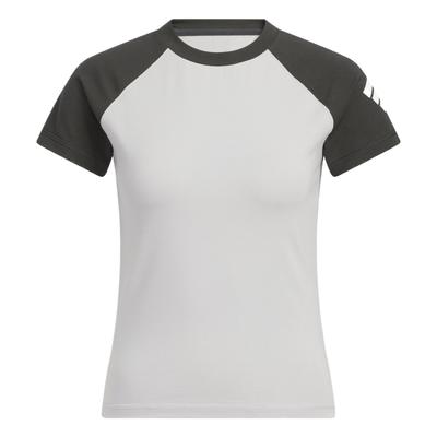Fos Series Round Neck Comfortable Casual Color Block Slim Fit Short Sleeve Raglan T-Shirt Women T-Shirt Light-Gray KC3769