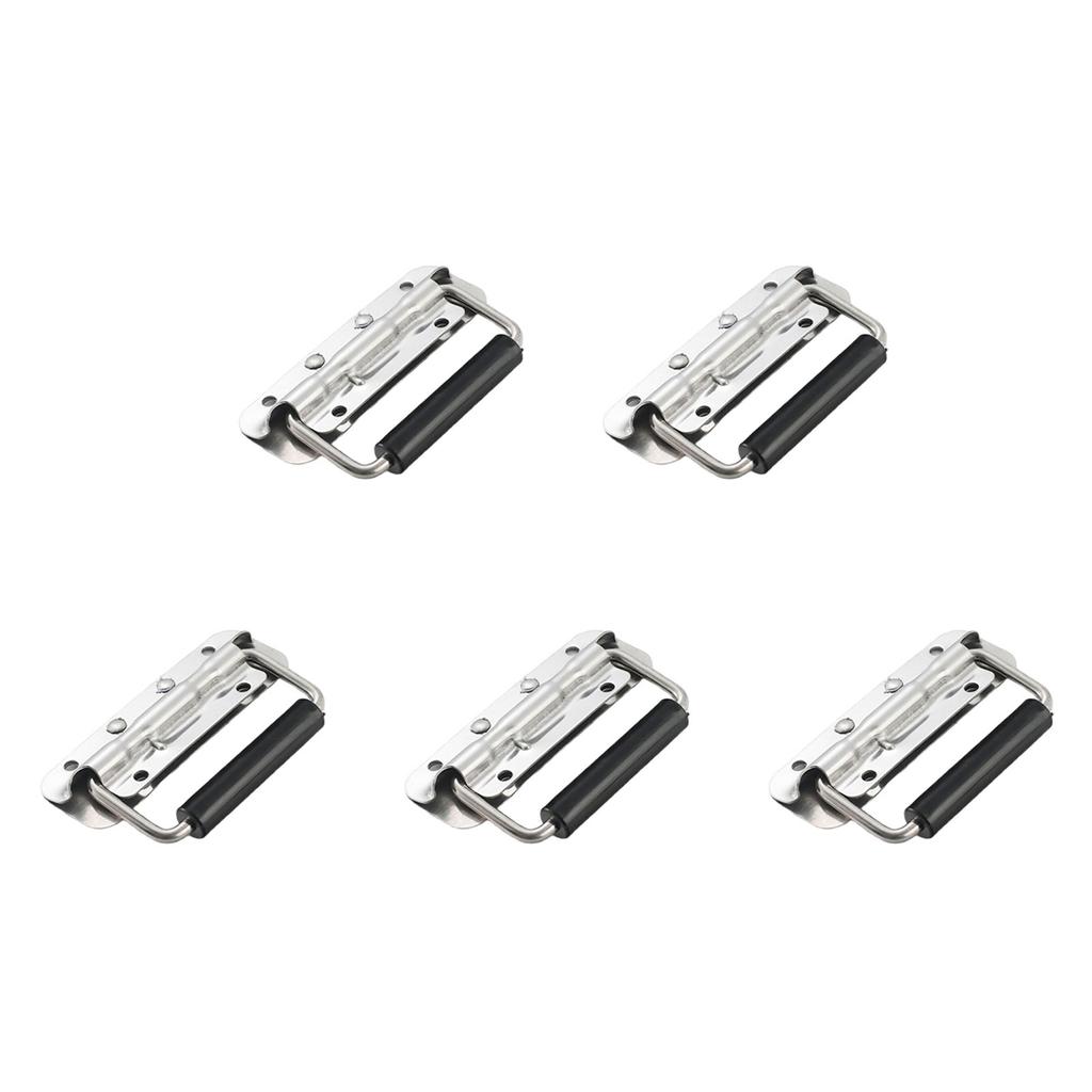 Pack Of 5 Spring Loaded Folding Handles Folding Handles with Spring Compact Designs Handle for Storage Boxes & Toolboxes