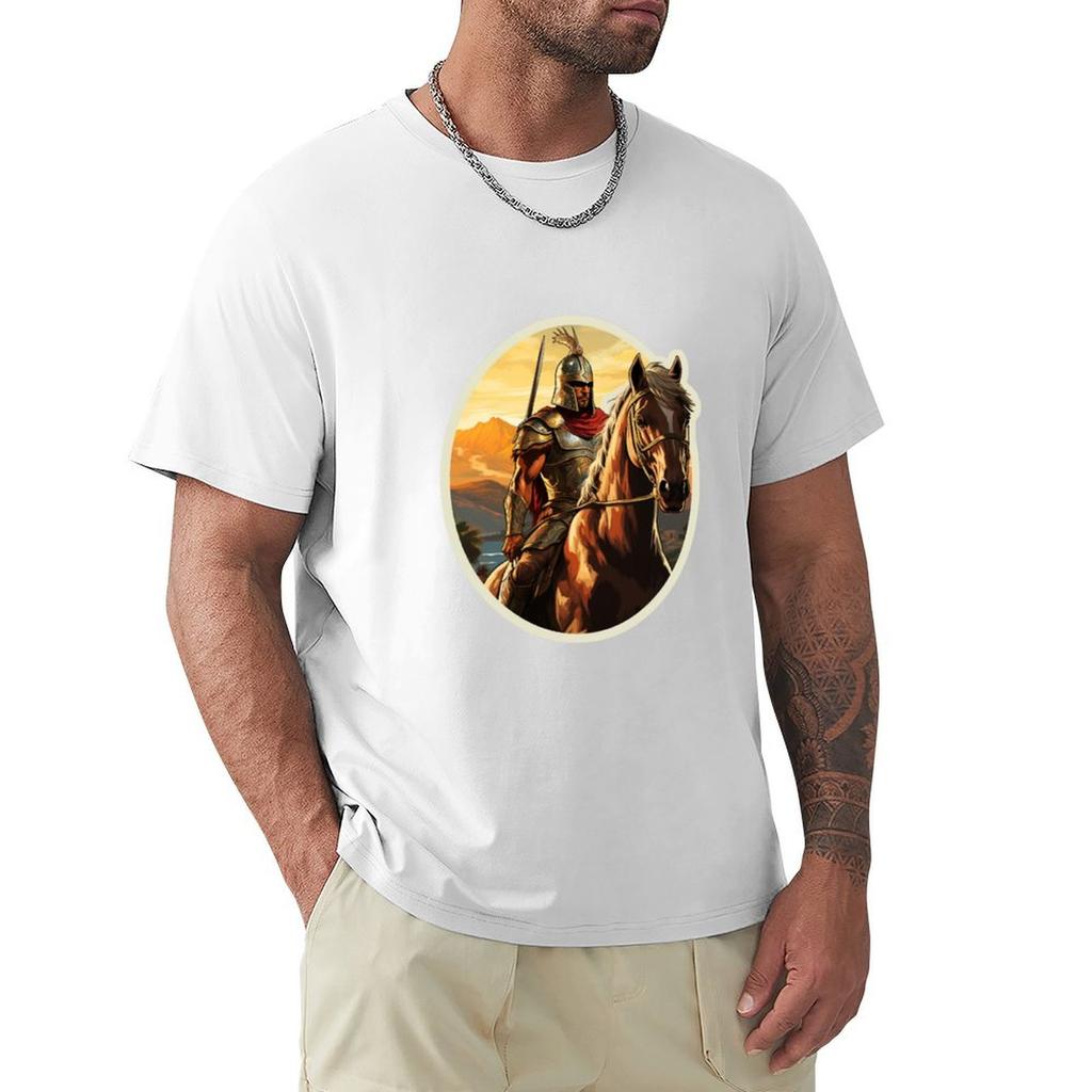 Cyber Spartan Horse Sparta Spartan Warrior Spartan Blue Warrior Tshirt Casual All Match Short Sleeve Tshirt
