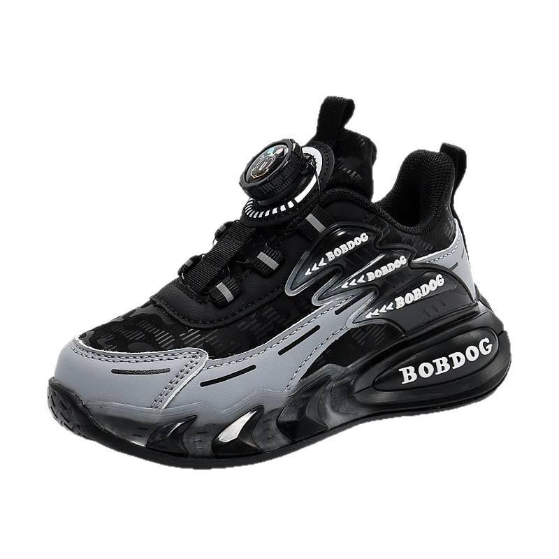 Babu Bean Boys Shoes 2025 Autumn New Children's Leather Sneakers Medium and Older Children's Girls Soft-soled Running Shoes