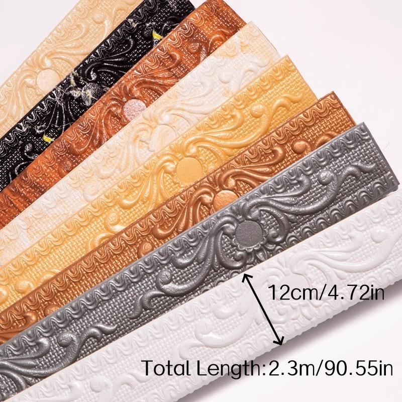 1 Stück 2,3 m / 90,55 Zoll selbstklebende Sockelleiste, 3D-Wandabschlussleiste, Antikollisions-Ecktapete, Heimdekoration